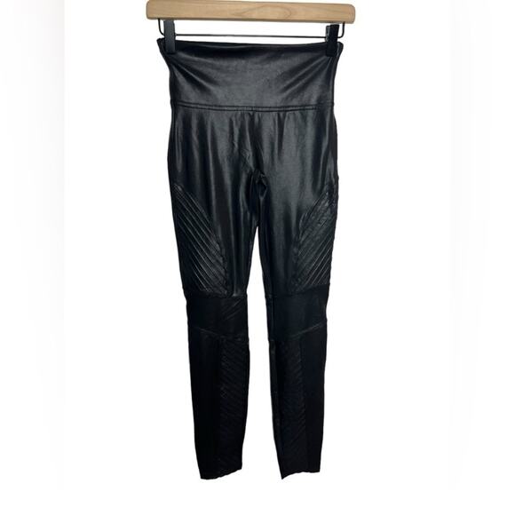 SPANX Faux Leather Moto Leggings Size Small - Picture 7 of 10